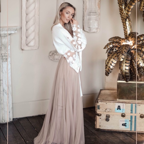 Tops | Caballo Lace Knit V Neck Jumper 